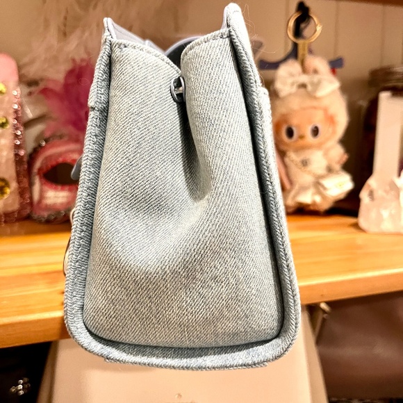 Kate Spade 🎁Denim Rhinestone Stud Madison Top Handle Crossbody Satchel Bag - Picture 6 of 11